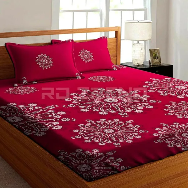 Homdazal Microfibre Abstract Queen Bedsheet Multicolor Bold