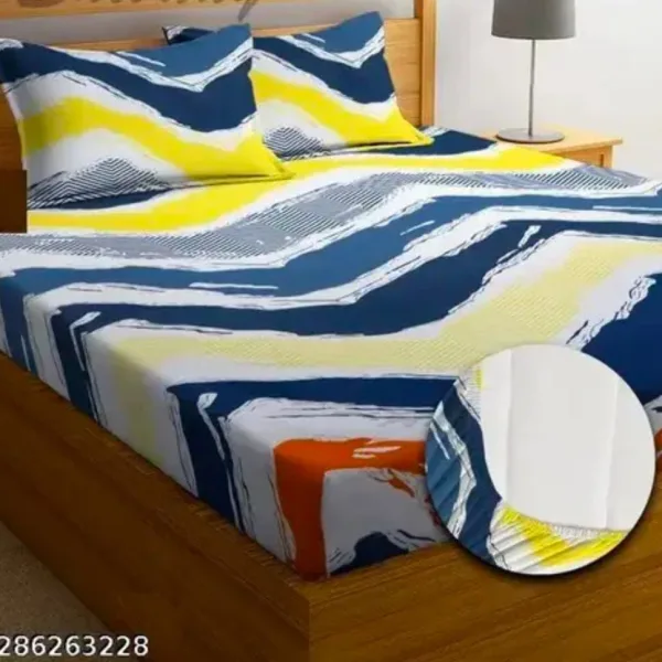 Homdazal Microfibre Abstract Queen Bedsheet Multicolor Style