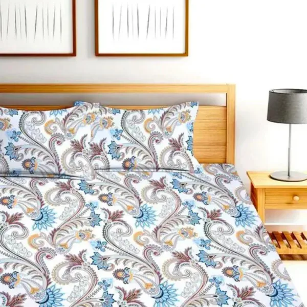 Homdazal Microfibre Abstract Queen Bedsheet Multicolor Geo Art