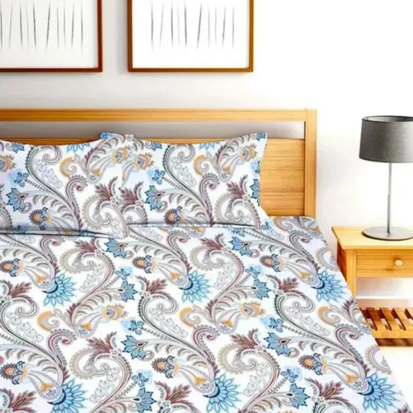 Homdazal Microfibre Abstract Queen Bedsheet Multicolor Geo Art