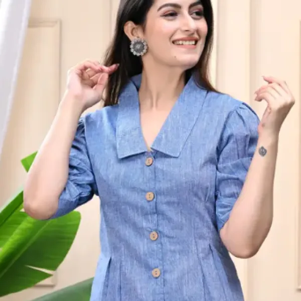 Casual Puff Sleeves Self Design Women Pink  Top