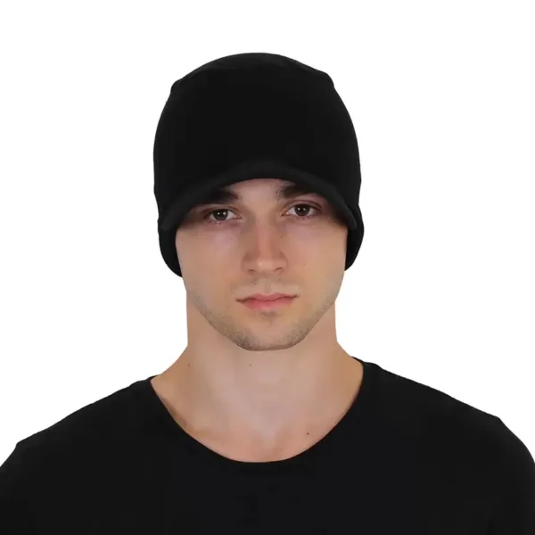 Plain Darling Caps Full Ear Cover Cotton Stretchable With Short Visor