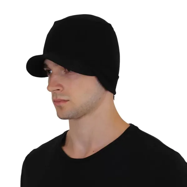 Plain Darling Caps Full Ear Cover Cotton Stretchable With Short Visor