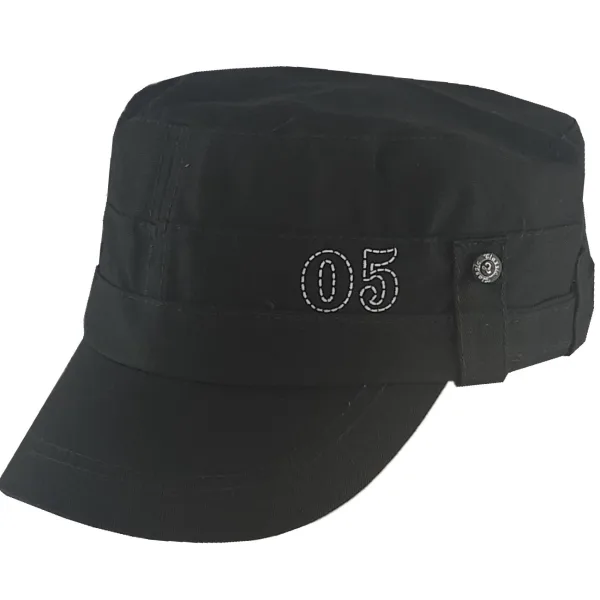 Short Visor Captain Style Golf Caps For Men Black Color