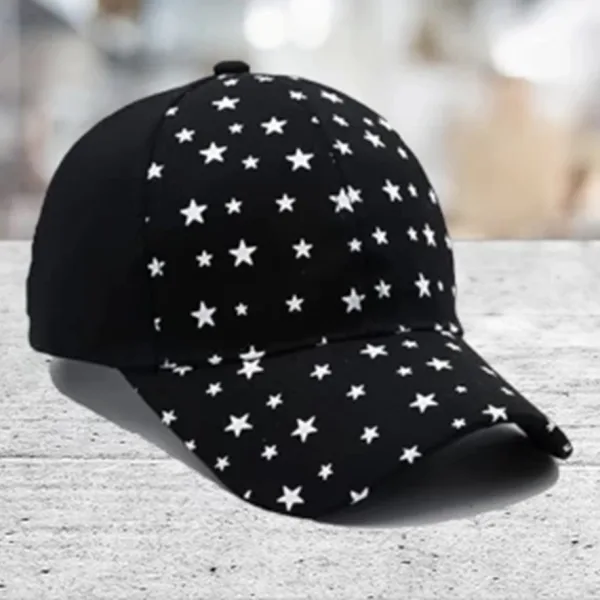 Star Pattren Black And White Color Sports Party Caps