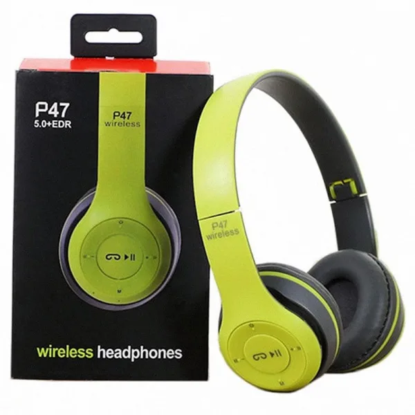 P47 Wireless Bluetooth Headphones | Deep Bass | Foldable Design | Built-in Mic | All-Day Comfort & Noise Isolation
