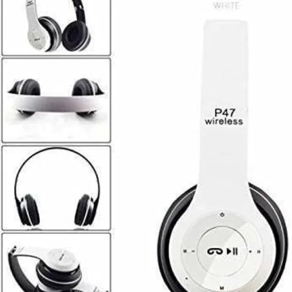 P47 Wireless Bluetooth Headphones | Deep Bass | Foldable Design | Built-in Mic | All-Day Comfort & Noise Isolation