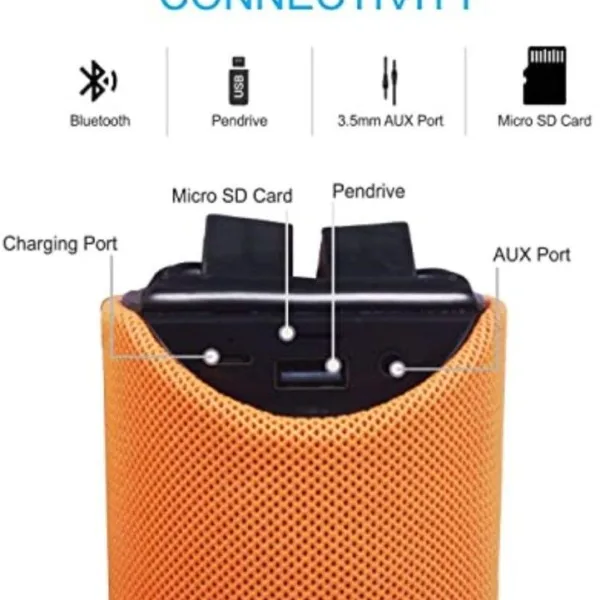Rugged Wireless Bluetooth Speaker with 6000mAh Battery, AUX/USB/TF Support, and Durable Water-Resistant Design