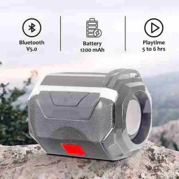 Wireless Bluetooth Speaker with Mic, FM Radio, AUX/USB/TF Support & 6Hrs Playtime – Hands-Free Calling & Rechargeable Battery