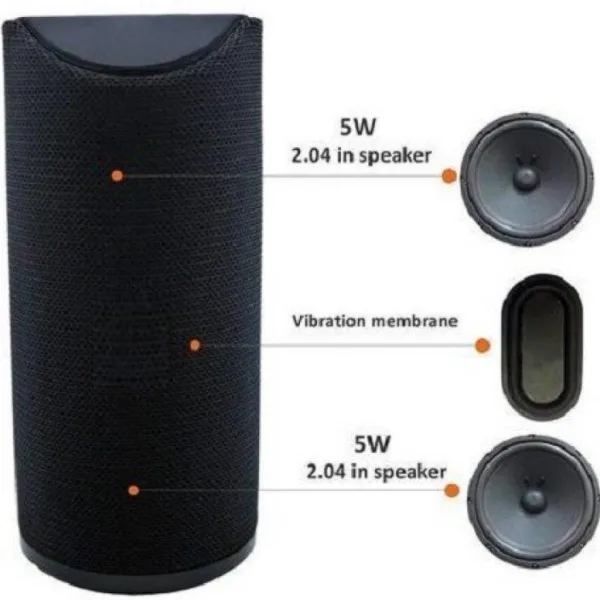 Rugged Wireless Bluetooth Speaker with 6000mAh Battery, AUX/USB/TF Support, and Durable Water-Resistant Design