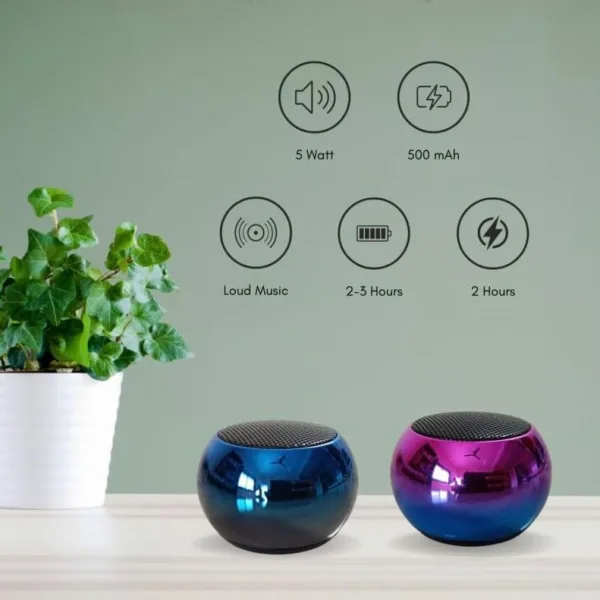 Mini Bluetooth Speaker with TWS Pairing | Compact Metal Body & Powerful Sound