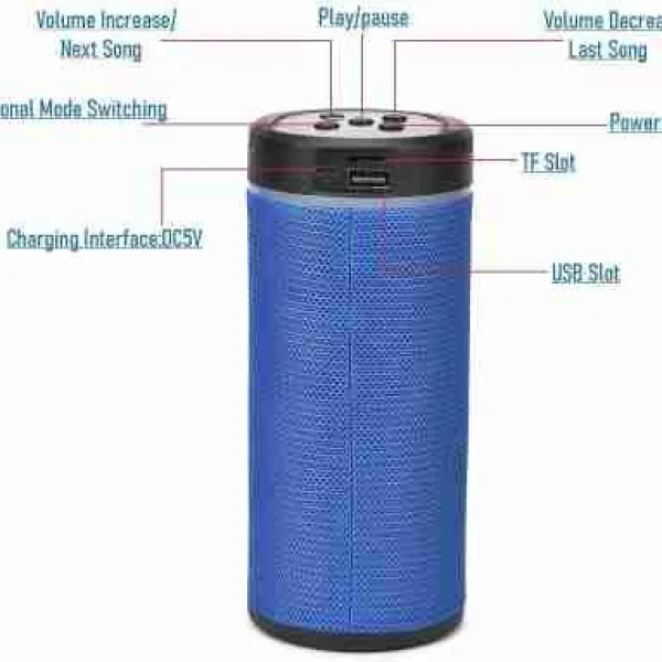 KT-125 Mini Handy Bluetooth Speaker | Portable, Splash-Proof, High Bass Sound, FM Radio, TF Card Slot, Built-in Mic, with inbuilt Phone Stand