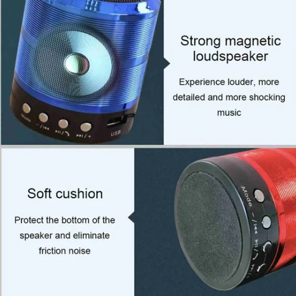 Multi-Function Portable Bluetooth Speaker with FM Radio, AUX, USB, TF Card Slot, & High Bass Sound – Compact & Travel-Friendly