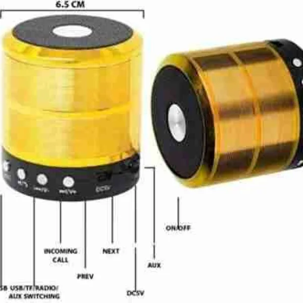 Multi-Function Portable Bluetooth Speaker with FM Radio, AUX, USB, TF Card Slot, & High Bass Sound – Compact & Travel-Friendly