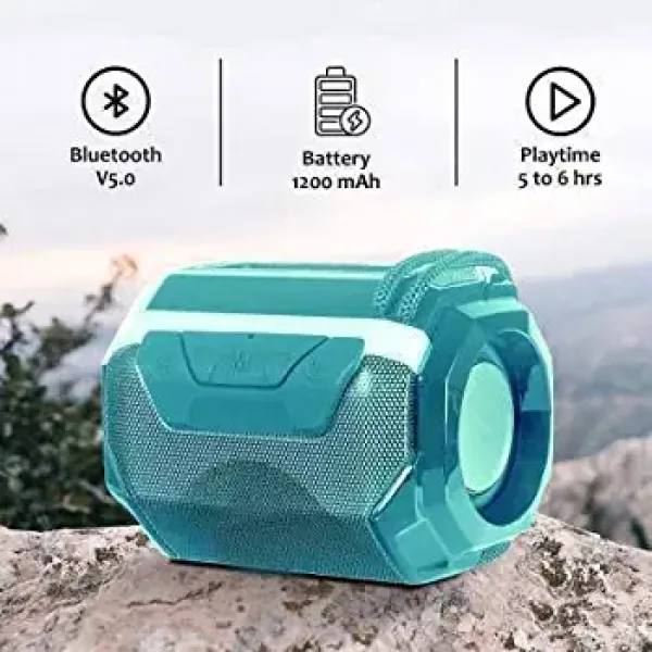 Wireless Bluetooth Speaker with Mic, FM Radio, AUX/USB/TF Support & 6Hrs Playtime – Hands-Free Calling & Rechargeable Battery