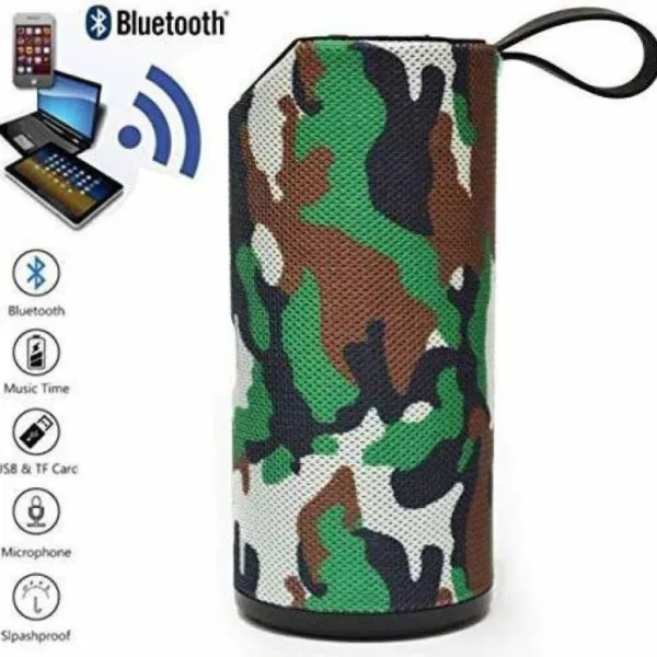 Rugged Wireless Bluetooth Speaker with 6000mAh Battery, AUX/USB/TF Support, and Durable Water-Resistant Design