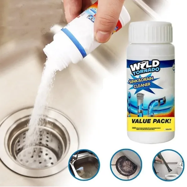 Sink & Drain Cleaner Powder  Powerful & Clog Remover Sink Cleaning Powder Automatic Toilet Blockage Cleaner, Removes Clogs, Blockage in Washbasin, Septic Tank, Sinks, Pipes