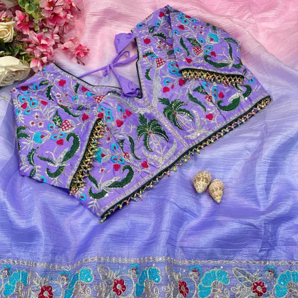 Pink Ombre Candy Crush Silk Saree with Elegant Look