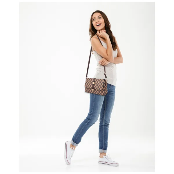 Women's Premium Monogram Sling Bag with Adjustable Strap and Buckle Design Ladies purse Handbag | Stylish Shoulder Bag | Gift for Women