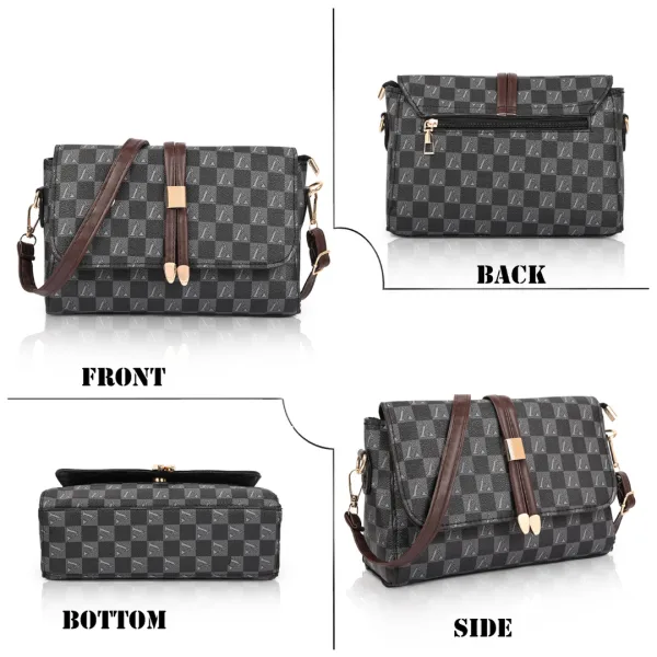 Women's Premium Monogram Sling Bag with Adjustable Strap and Buckle Design Ladies purse Handbag | Stylish Shoulder Bag | Gift for Women