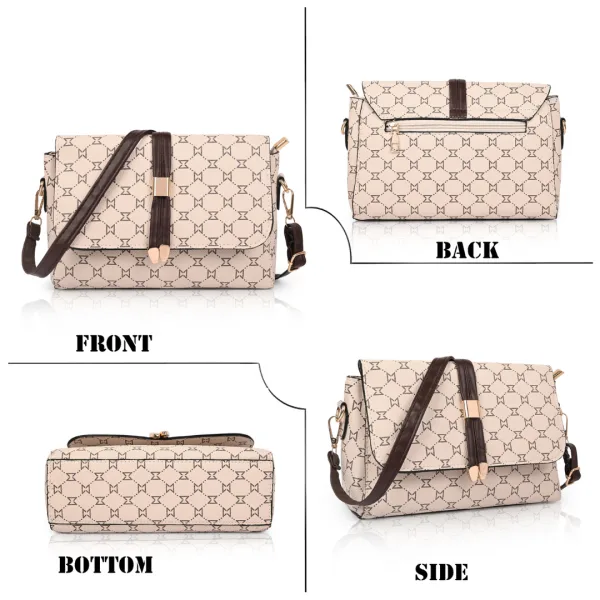 Women's Premium Monogram Sling Bag with Adjustable Strap and Buckle Design Ladies purse Handbag | Stylish Shoulder Bag | Gift for Women