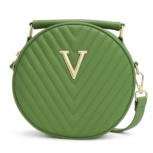 Trendy Sling Bag for Women Quilted Round Shape Crossbody Handbag with Stylish Finish