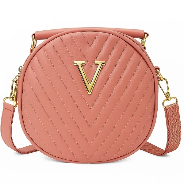 Trendy Sling Bag for Women Quilted Round Shape Crossbody Handbag with Stylish Finish