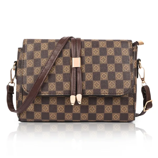 Women's Premium Monogram Sling Bag with Adjustable Strap and Buckle Design Ladies purse Handbag | Stylish Shoulder Bag | Gift for Women