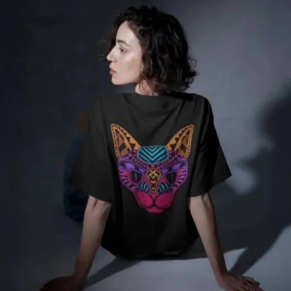 Women's Graphic Printed Cotton Short Sleeve Shirt