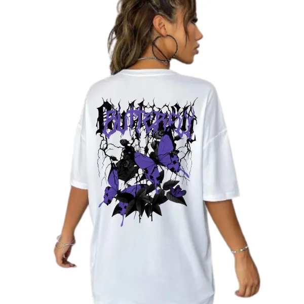 Women Over Size Stylish Graphic Tee for Women – 100% Cotton Printed T-Shirt