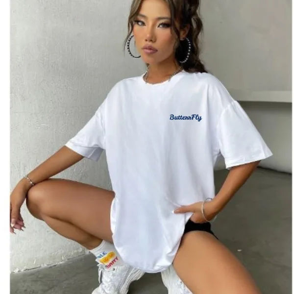 Women Over Size Stylish Graphic Tee for Women – 100% Cotton Printed T-Shirt