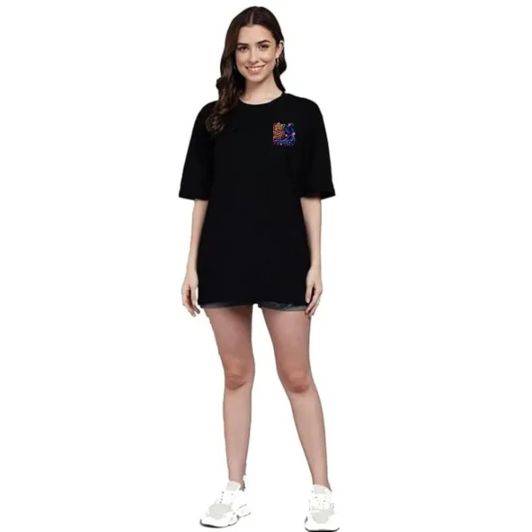 Oversized Tshirt for Women I Short Sleeve Emperor's Empire Design Black Graphic T-Shirt,