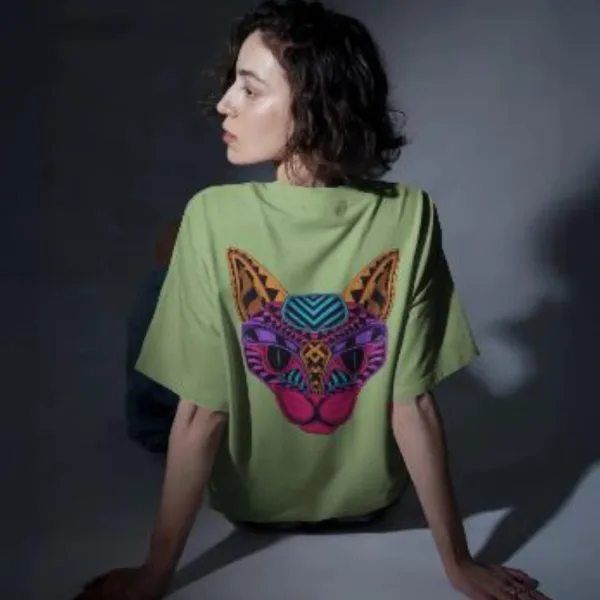 Women's Graphic Printed Cotton Short Sleeve Shirt