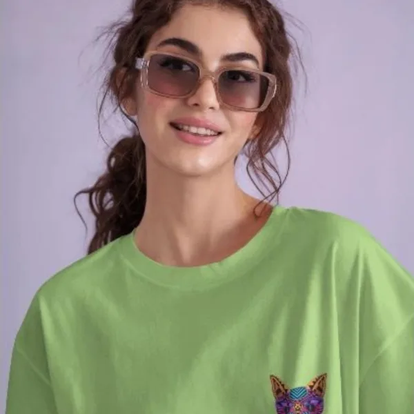 Women's Graphic Printed Cotton Short Sleeve Shirt