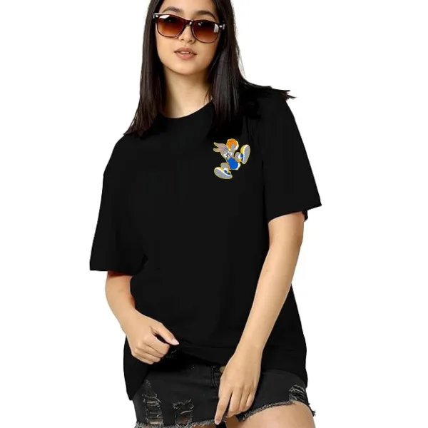 Stylish Graphic Tee for Women – 100% Cotton Printed T-Shirt