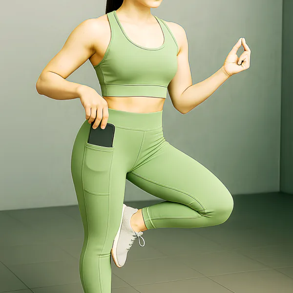 Mid Waist Yoga Tights Soft Stretch Gym Leggings for Women