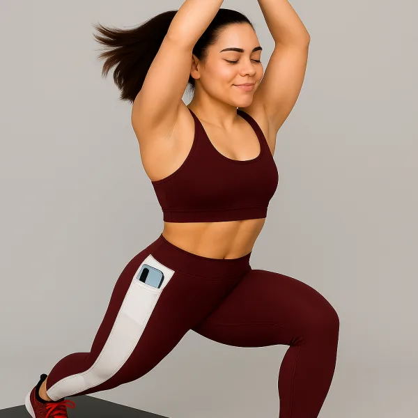 Activewear Yoga Tights Mid Waist Stretch Workout Pants