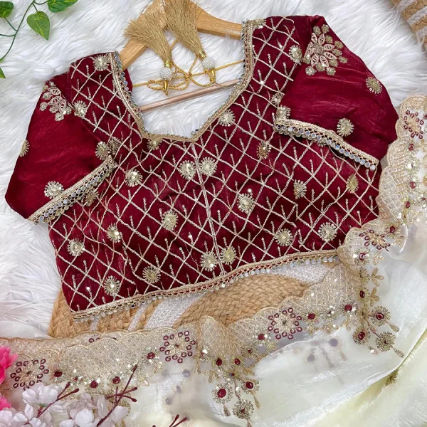 New Satin Silk White Heavy Embroidery Saree for Women