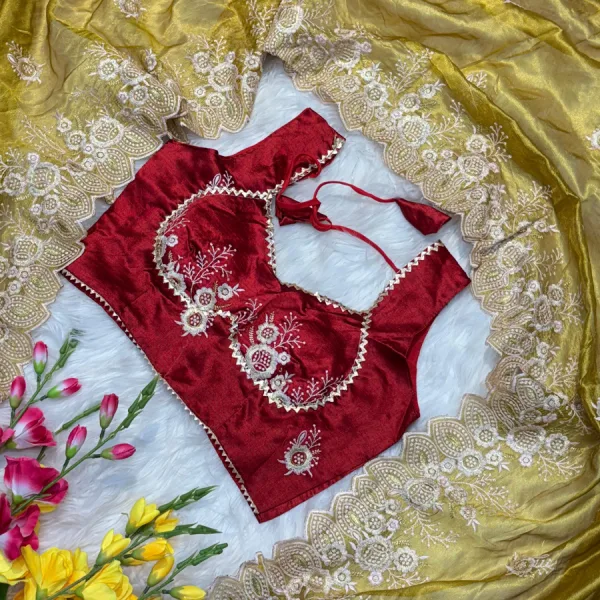 Elegant Yellow Organza Silk Saree for Women