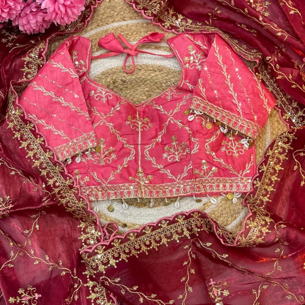 Pure Jimmi Choo Silk Maroon Saree Heavy Embroidery for Women