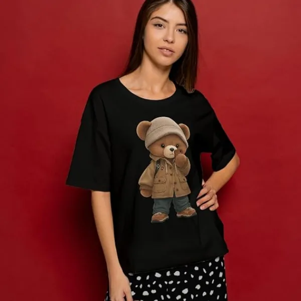 Women’s Oversize Cotton Tees I Printed Cotton T-Shirts I 100% Cotton Printed Tees