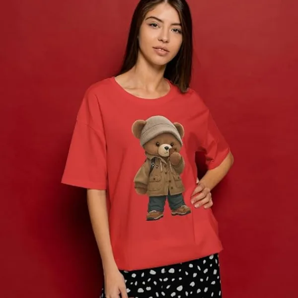 SHAIRA FASHION Women’s Oversize Cotton Tees I Printed Cotton T-Shirts I 100% Cotton Printed Tees
