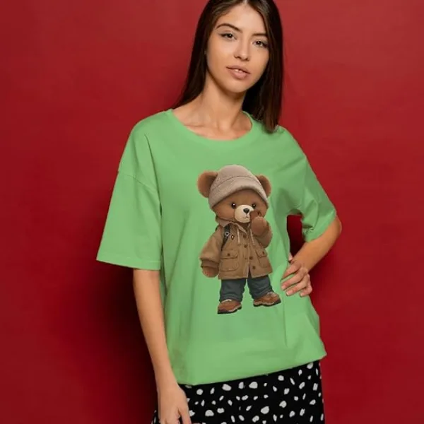 SHAIRA FASHION Women’s Oversize Cotton Tees I Printed Cotton T-Shirts I 100% Cotton Printed Tees