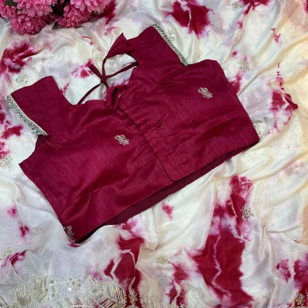 Digital Printed White Chiffon Silk Saree for Women