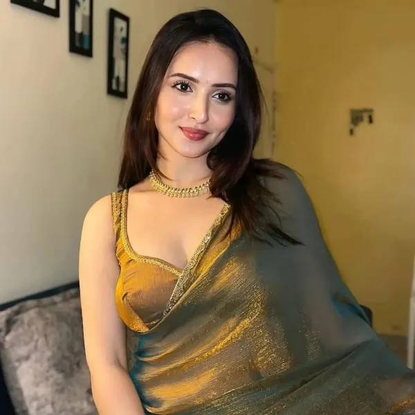 Teal Organza Banarasi Silk Saree Elegant Zari Woven Blouse Piece