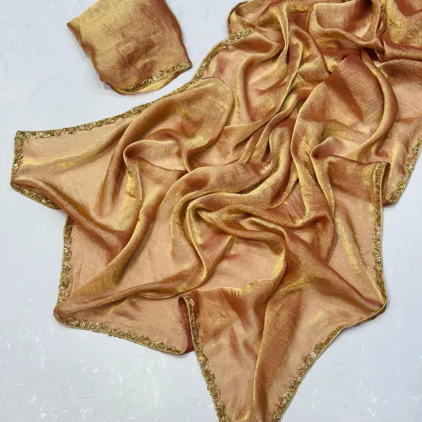 Teal Lightweight Pure Organza Banarasi Silk Saree Zari Border