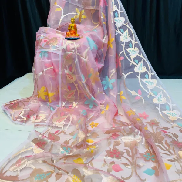 Premium Muslin Saree Handcrafted Blouse Piece Women Ethnic Wear