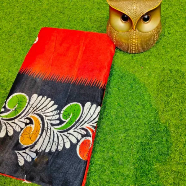 Elegant Semi Pure Silk Saree with Blouse Piece Soft Stylish Look