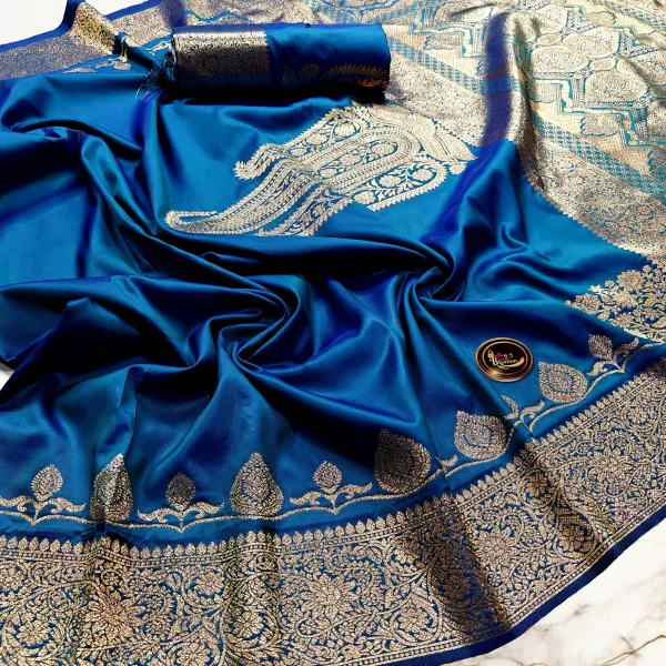 Katan Silk Saree Dual Tone Premium Soft Silk for Women