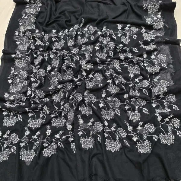 Premium Mul Cotton Saree Elegant Embroidery Work
